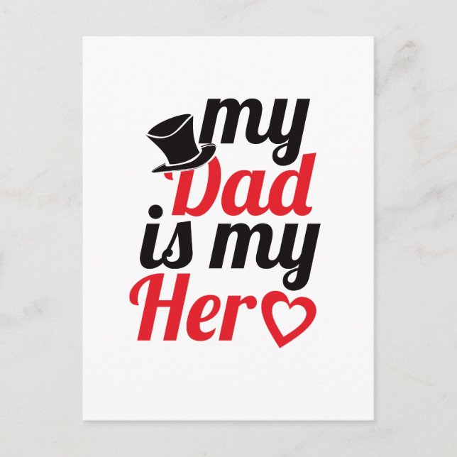 Min pappa är min hjälte (postkort) vykort (Framsida)