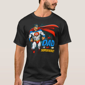 Min pappa är min superhjälte Coola fars dag Comic T Shirt