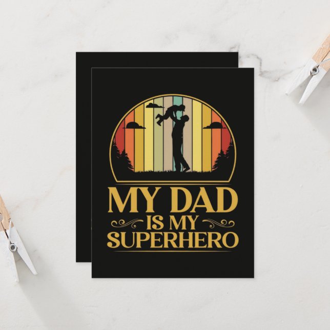 Min pappa är min superhjälte inbjudningar (Fram/Back In Situ)