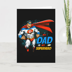 Min pappa är min superhjälte Kids Cool Fars dag C Kort