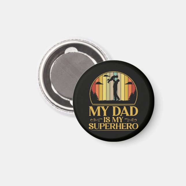 Min pappa är min superhjälte magnet (Front/Back)