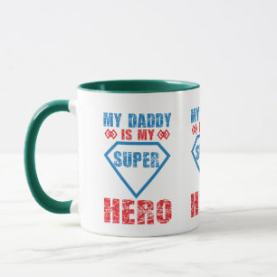 Min Pappa Är Min Superhjälte Trippel Design Fader Mugg