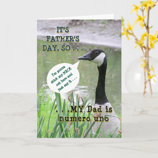 "Min Pappa är Numero Uno" /Lycklig Fars dag Kort (Gul blomma)