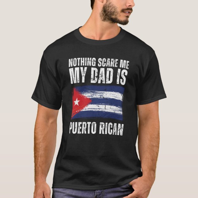 Min Pappa är Puerto Rican Puerto Rico-Pridet Flagg T Shirt (Framsida)