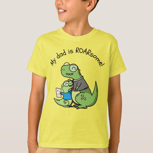 Min Pappa är ROARsome! - Dino Far Day Tee (Framsida)