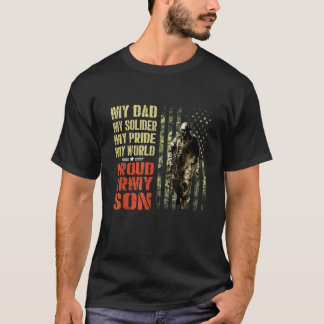 Min Pappa är soldat Hero Proud Army Son US Militar T Shirt