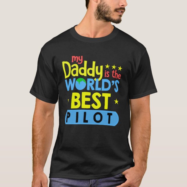 Min pappa är världens bästa pilotflyg t shirt (Framsida)