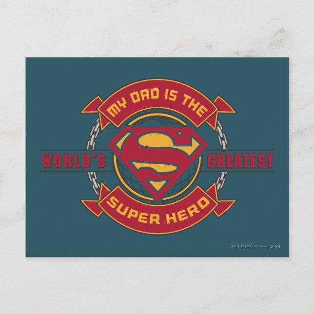 Min Pappa är Världsmästare Toppen Hero Vykort (Framsida)