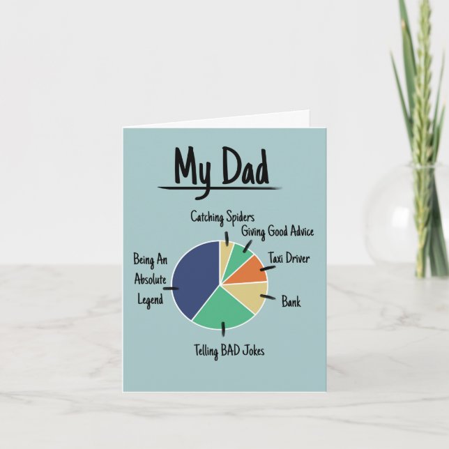 Min pappa- Cirkeldiagram Fars dag-kort Kort (Framsida)