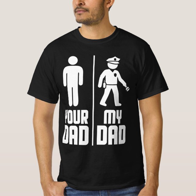Min Pappa er polisman i Pappa T Shirt (Framsida)