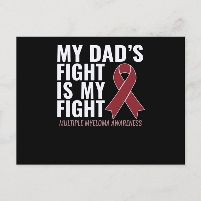Min Pappa Fight är min kamp Många Myeloma Shirt Meddelande Vykort (Framsida)