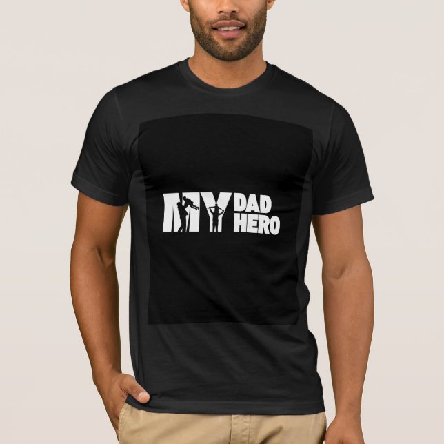 Min pappa hjälte design t-shirt  (Framsida)