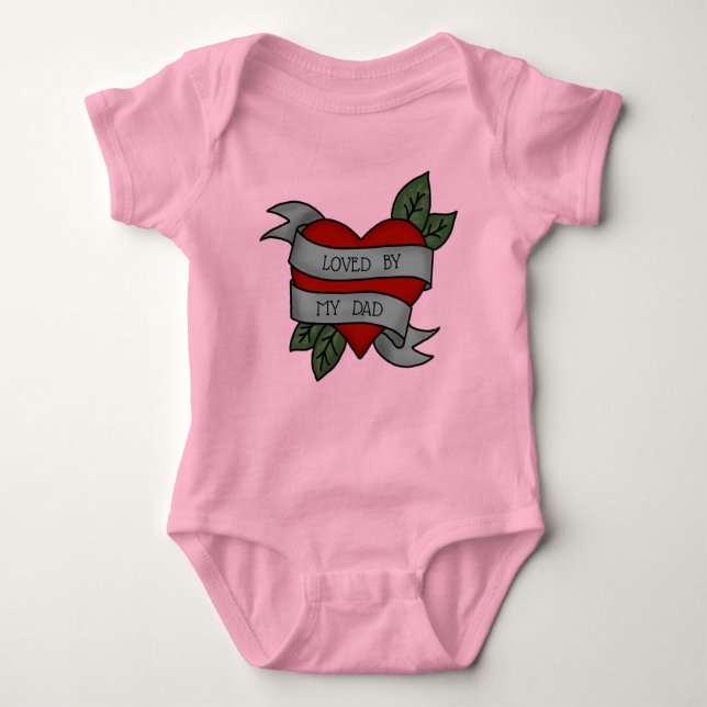 MIN PAPPA, Hjärtstreck tatuering T Shirt (Framsida)