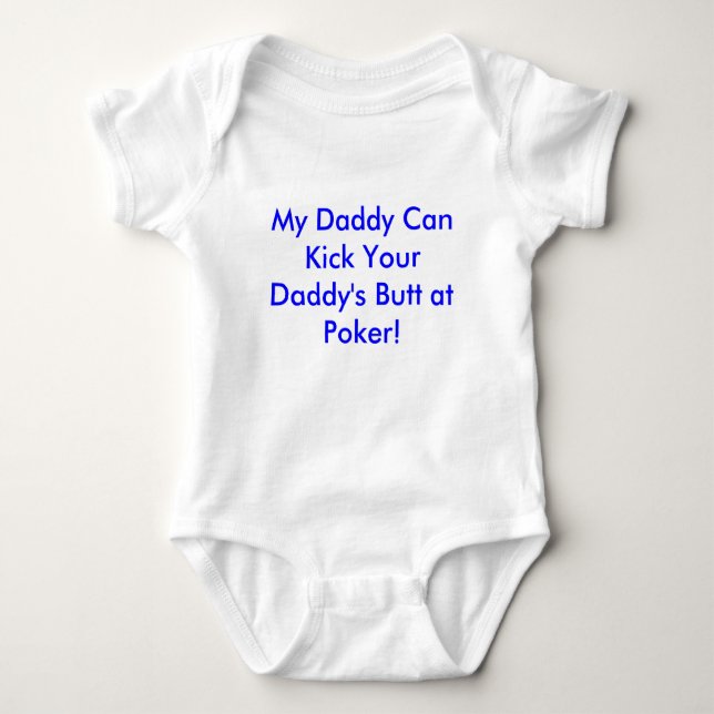 Min pappa kan sparka din papporända på poker! t shirt (Framsida)