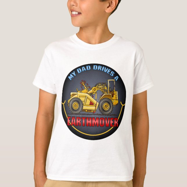 Min pappa kör en T-tröja för Earthmoverskrapaungar T-shirt (Framsida)