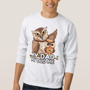 Min Pappa Min gamla mig (grått) Lång Ärmad Tröja
