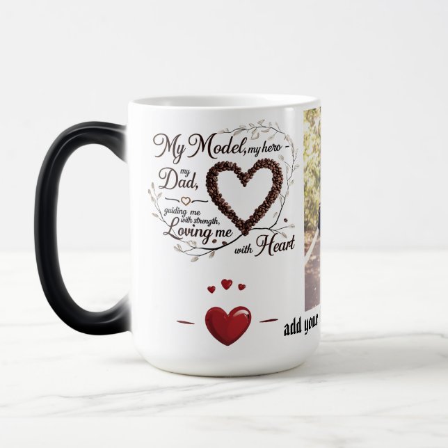 Min Pappa, min Hero - 15 oz Magic Morphing Mugg (Vänster)