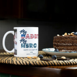 Min pappa Min Hero Militär Fars dag 2-foto Kaffemugg