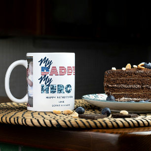 Min pappa Min Hero Militär Fars dag 2-foto Kaffemugg