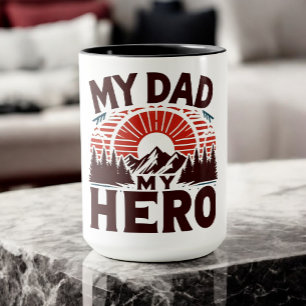 Min Pappa Min Hjälte - Bergssolnedgång Mugg