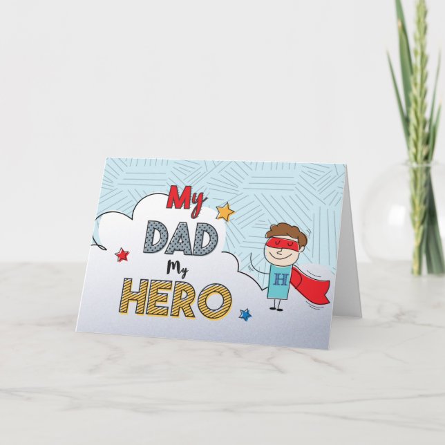 Min Pappa Min Hjälte Fars Dag  Kort (Framsida)