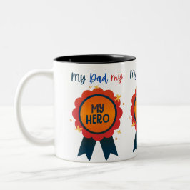 Min Pappa Min Hjälte Fars dag-present Två-Tonad Mugg
