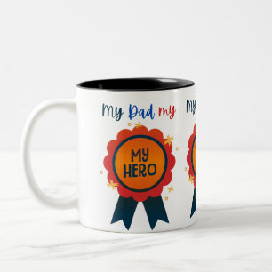 Min Pappa Min Hjälte Fars dag-present Två-Tonad Mugg