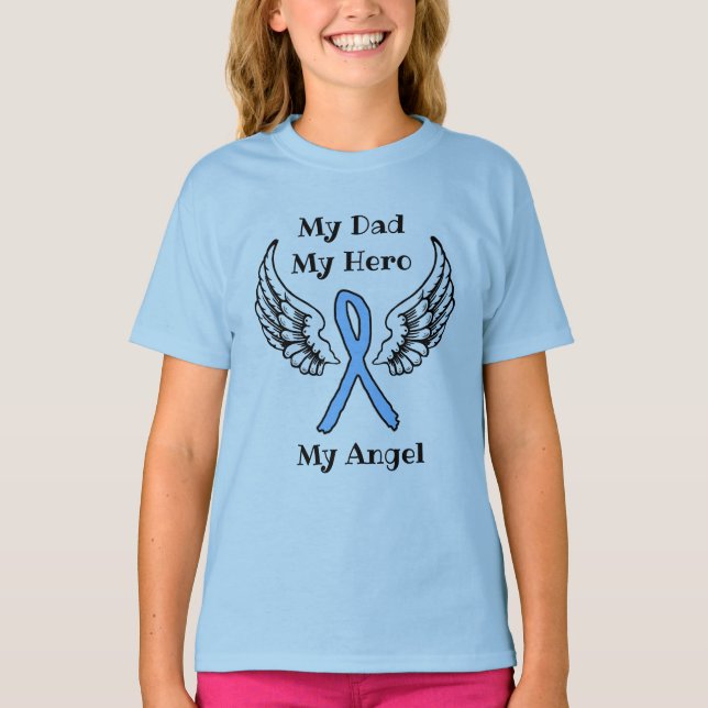 Min pappa min hjälte prostatacancer medvetenhet ba t shirt (Framsida)