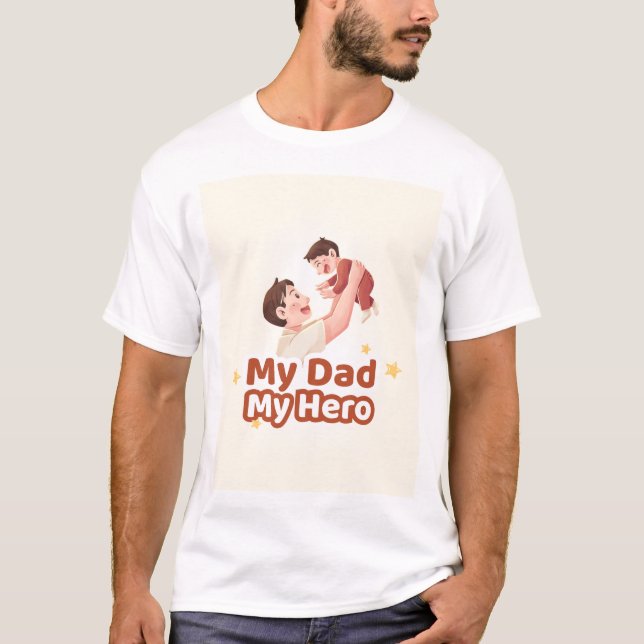 Min pappa min hjälte t-shirt design (Framsida)