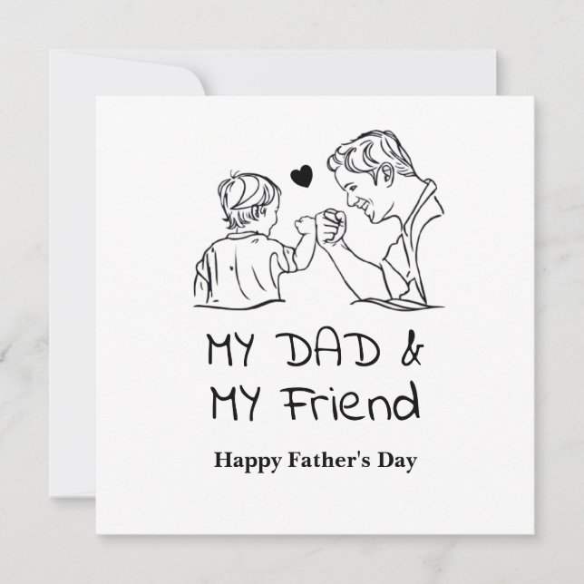Min pappa & min vän Glad fadersdag Julkort (Framsida)