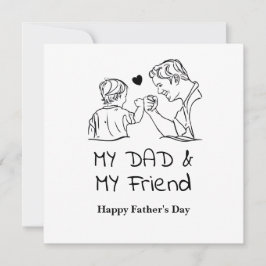 Min pappa & min vän Glad fadersdag Julkort