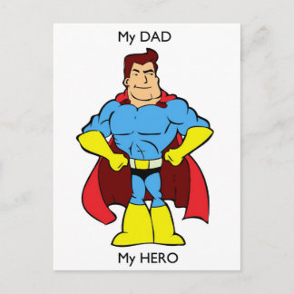 Min Pappa My Hero SuperHero Vykort