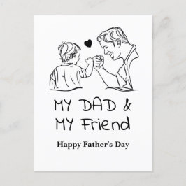 Min Pappa och min vän I Lycklig Fars dag Helg Vykort