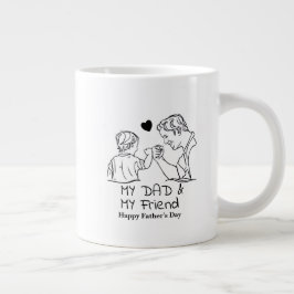 Min Pappa och min vän I Lycklig Fars dag Jumbo Mugg