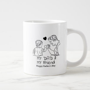 Min Pappa och min vän I Lycklig Fars dag Jumbo Mugg