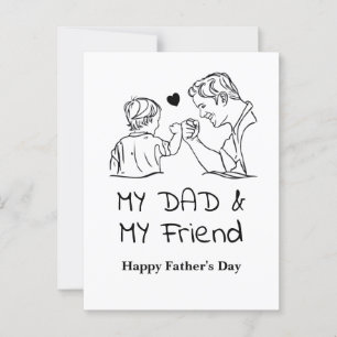 Min Pappa och min vän I Lycklig Fars dag Vykort