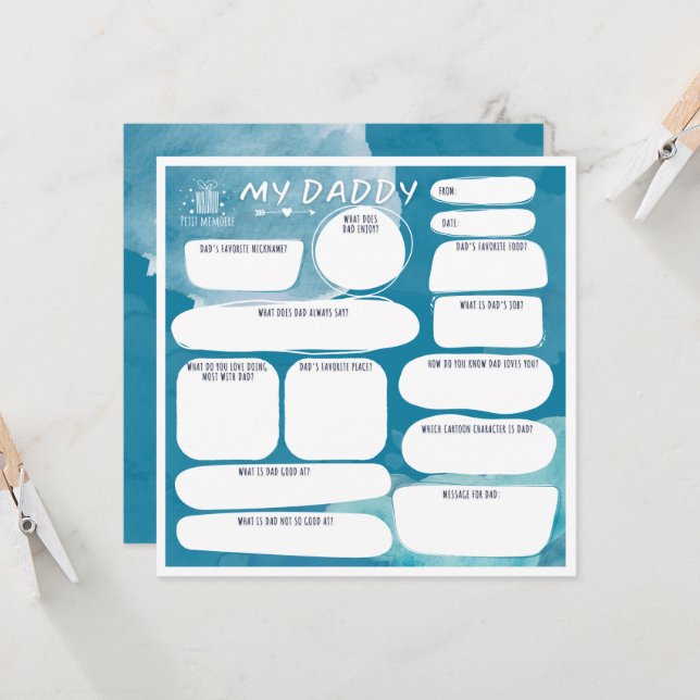 Min pappa_personlig hälsningskort kort (Fram/Back In Situ)