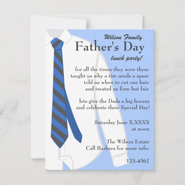 Min Pappa Shirt Inbjudningar (Framsida)