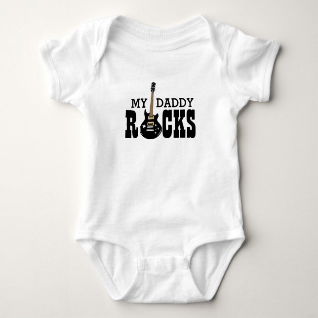 "Min pappa Sten!" med elektrisk gitarr Baby Bodysu T Shirt (Framsida)