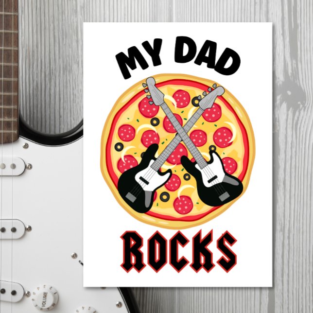 Min Pappa Sten roliga pizza Fars dag Pappa-skämtpu Helgkort (Skapare uppladdad)