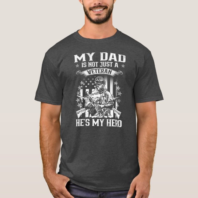 Min Pappa Veteran min Hero Veteran Support Funny T Shirt (Framsida)