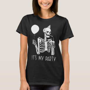 Min Party Lazy Halloween Costume Skeleton Skull T Shirt