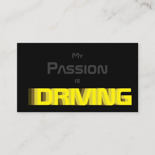 Min passion kör drivrutinen taxi visitkort (Framsida)