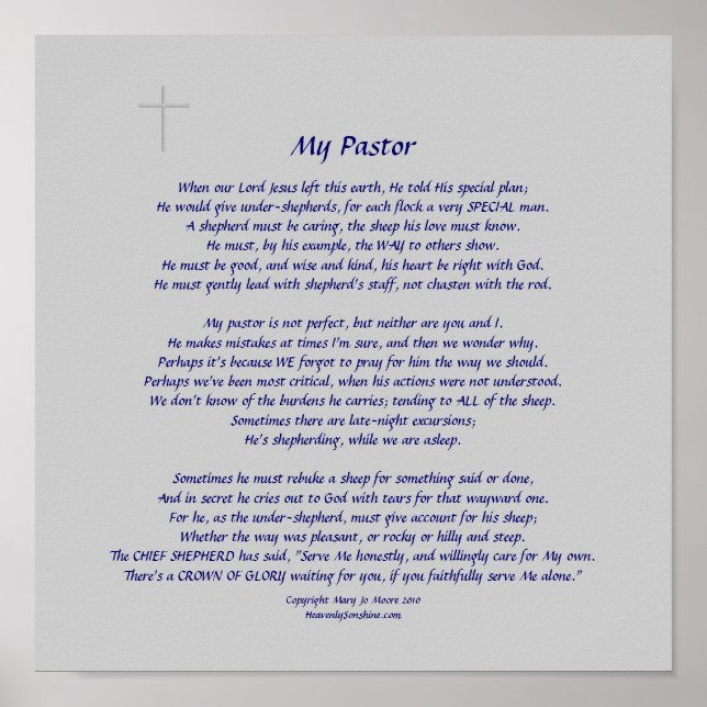 Min pastor poster (Framsidan)
