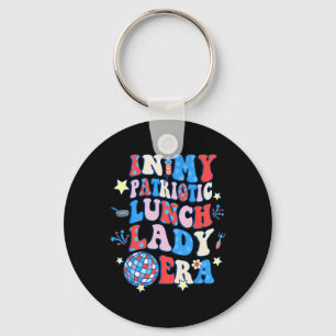 Min patriotiska Lunch Dam Era Lycklig 4 juli Nyckelring