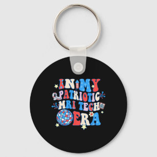 Min patriotiska Mri Era Mri Tech Lycklig 4 juli Nyckelring