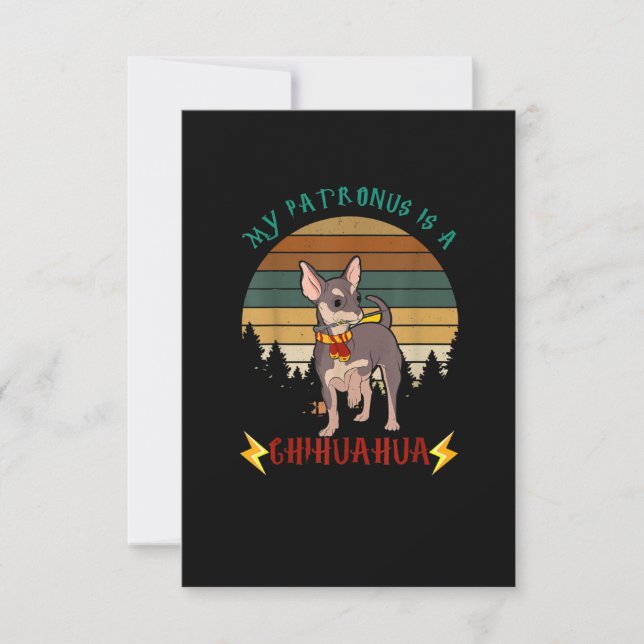 Min Patronus är en Chihuahua Funny Gift Hund älska OSA Kort (Framsida)