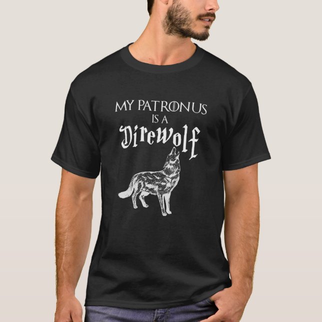 Min patronus är en varg t shirt (Framsida)