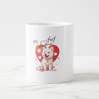 Min Pawfect Valentine - Vita Jindo Puppy Jumbo Mugg
