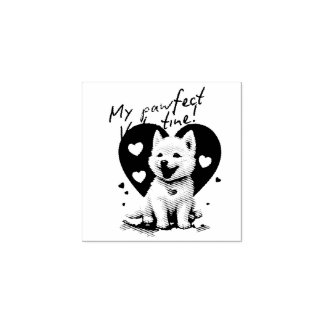 Min Pawfect Valentine - Vita Jindo Puppy Stämpel